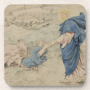 Dessous-de-verre Croquis du Christ marchant sur l'eau (la semaine
