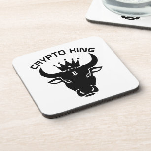 Dessous-de-verre Crypto King Personnalisé Blanc