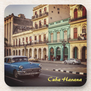 Dessous-de-verre Cuba Havana Vintage Classic Car Cityscape