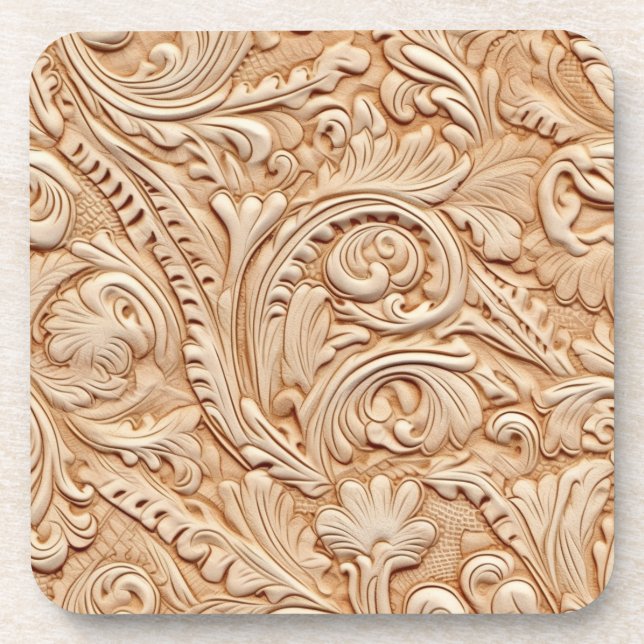 Dessous-de-verre Cuir en faux beige (Devant)