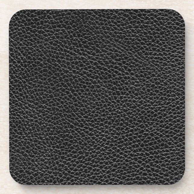 Dessous-de-verre Cuir noir de Faux (Devant)
