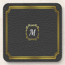 Cuir noir personnalisé de Faux