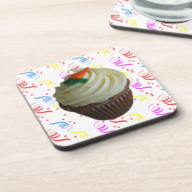 Dessous-de-verre Cupcake de carottes avec Confetti (Côté gauche)