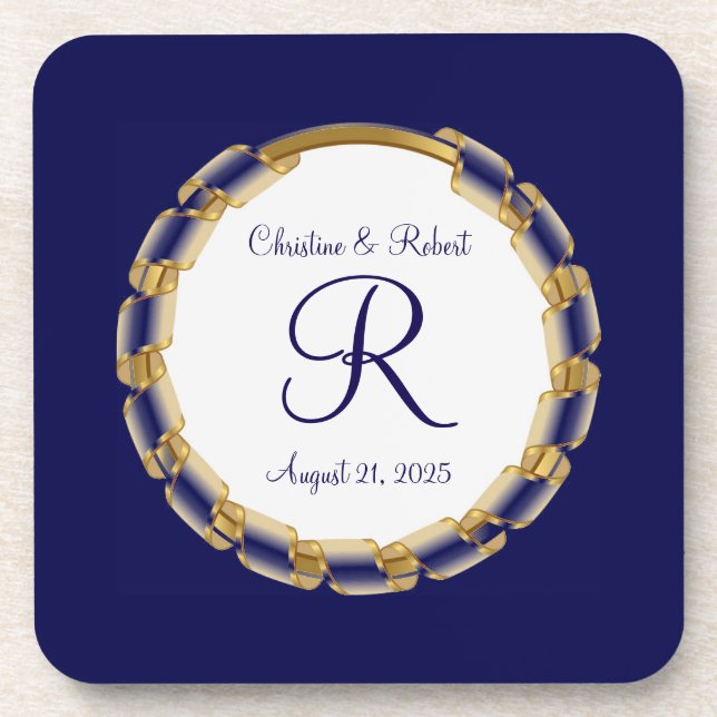 Dessous-de-verre Custom wedding or anniversary plastic (Devant)