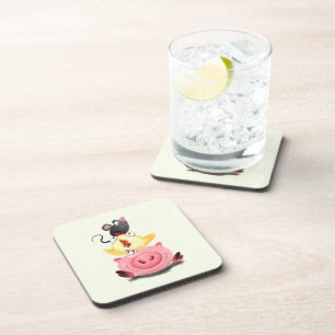 Dessous-de-verre Cute Best Friends Piggy Chick and Mouse - Dessin