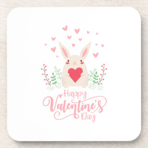 Dessous-de-verre Cute Bunny Heureuse Sainte-Valentin   DESSOUS DE V