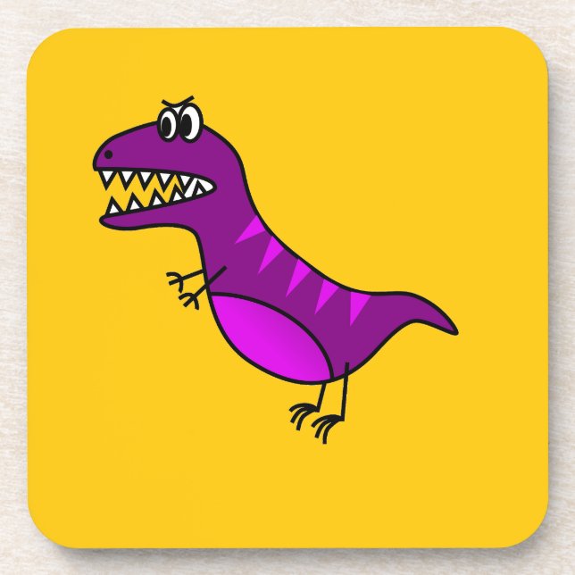 Dessous-de-verre Cute cartoon angry purple dinosaure (Devant)