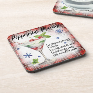 Dessous-de-verre Cute Christmas Pepperment Martini Drink Recette