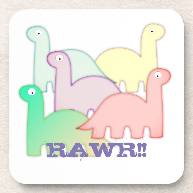 Dessous-de-verre Cute Dinosaures Pastel Coloré (Devant)