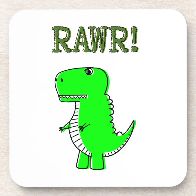 Dessous-de-verre Cute et en colère Rex RAWR (Devant)