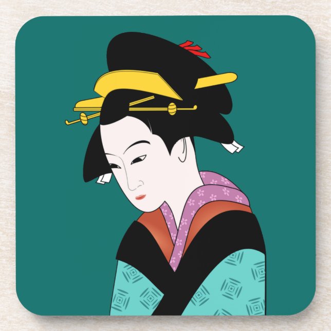 Dessous-de-verre Cute Japonaise Geisha (Devant)