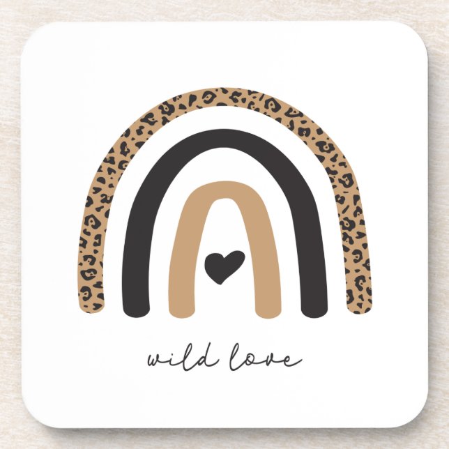 Dessous-de-verre Cute Rainbow Leopard Motif (Devant)