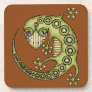 Dessous-de-verre Cute Tribal Green Gecko