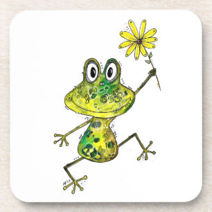 Dessous-de-verre Cute Whimsical Happy Frog