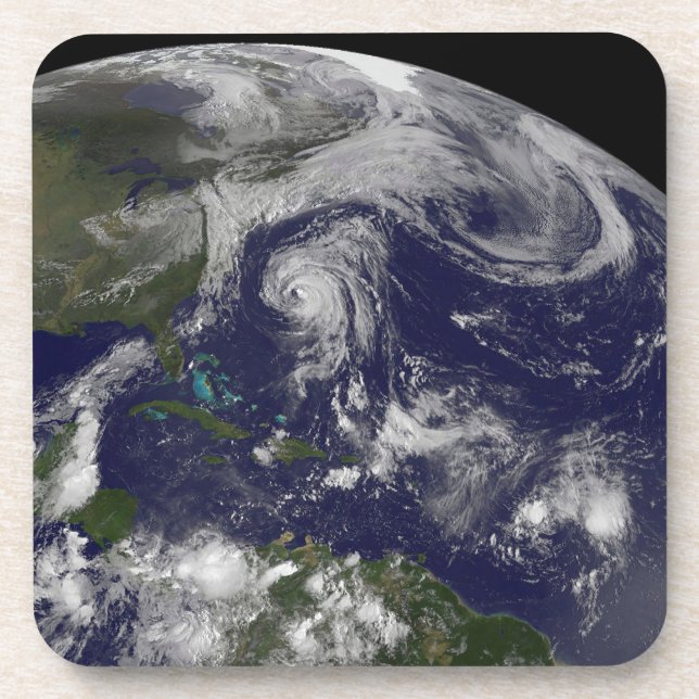 Dessous-de-verre Cyclones Tropicaux Katia, Lee, Maria Et Nate. (Devant)