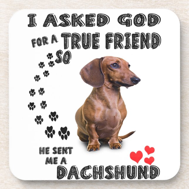 Dessous-de-verre Dachshund Cadeau Miniature, Chien De Saucisse, Wog (Devant)