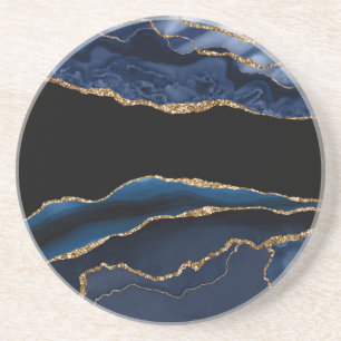 Dessous de verre d'Agate Blue Gold