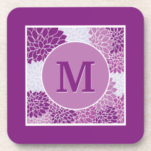 Dessous-de-verre Dahlia floral violet profond