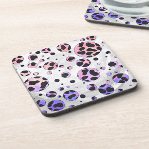 Dessous-de-verre Dalmatian Black and Pink Polka Dot Print