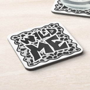 Dessous-de-verre Dalmatien noir et blanc avec Me sauvage