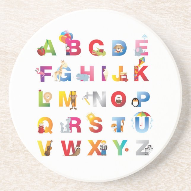 dessous de verre d'alphabet (Devant)