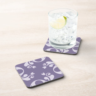 Dessous-de-verre Damask Patch, Purple Damask, Français Damask