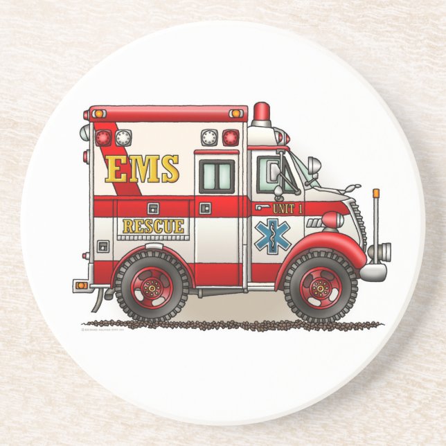 Dessous de verre d'ambulance de camion de boîte (Devant)