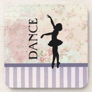 Dessous-de-verre Danse - Ballerina Silhouette Arrière - plan Vintag