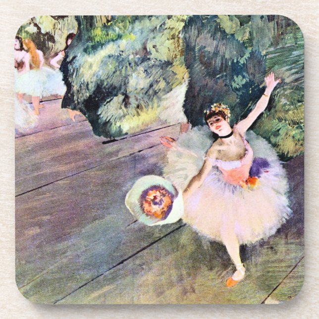 Dessous-de-verre Danseur avec un bouquet de fleurs d'Edgar Degas (Devant)