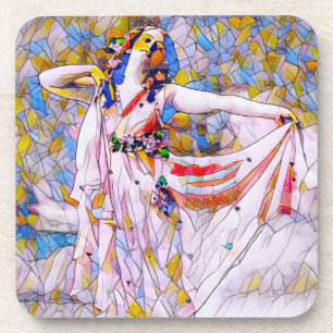 Dessous-de-verre Danseur en verre tendu en robe de souffle
