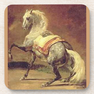 Dessous-de-verre DAPPLED GREY HORSE , Gold Yellow