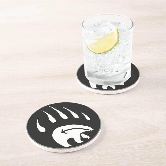Dessous de verre d'art de l'ours tribal Bear Claw  (Côté)