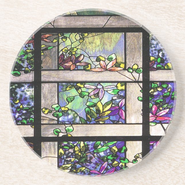 Dessous de verre d'art en verre souillé de Nouveau (Devant)