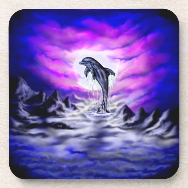 Dessous-de-verre Dauphin clair de lune (Devant)
