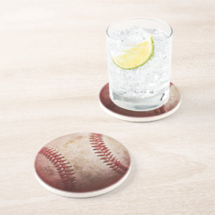 Dessous de verre de baseball en grès rond