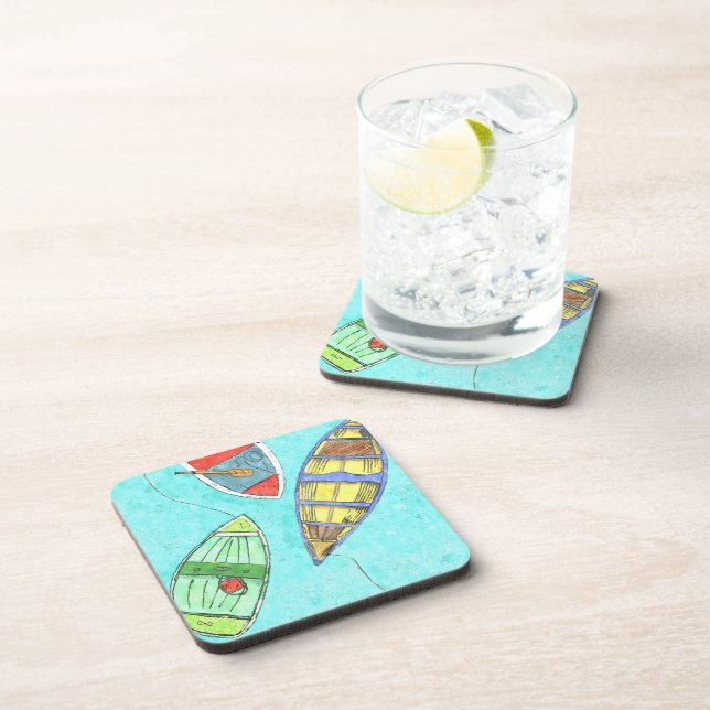 Dessous de verre de bateaux d'été au repos (Côté Droit)