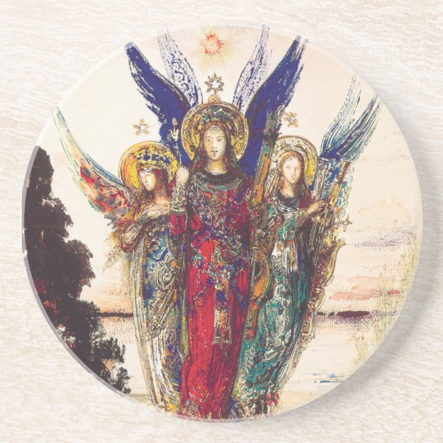 Dessous de verre de beaux-arts avec des anges (Devant)