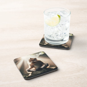 Dessous de verre de boisson de moine singe