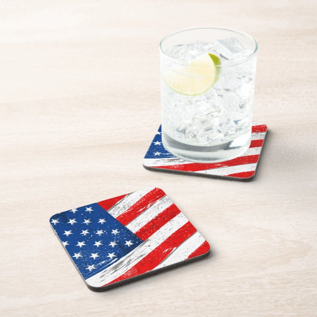 Dessous de verre de boisson du drapeau patriotique (Côté Droit)