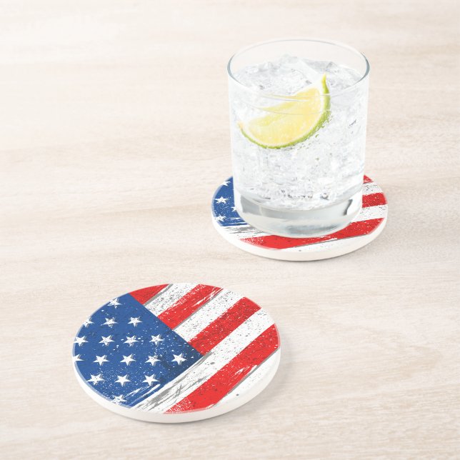 Dessous de verre de boisson du drapeau patriotique (Côté)