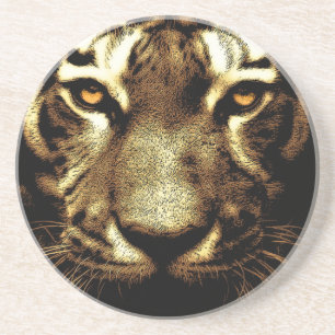Dessous de verre de boisson en grès de Tiger Eyes