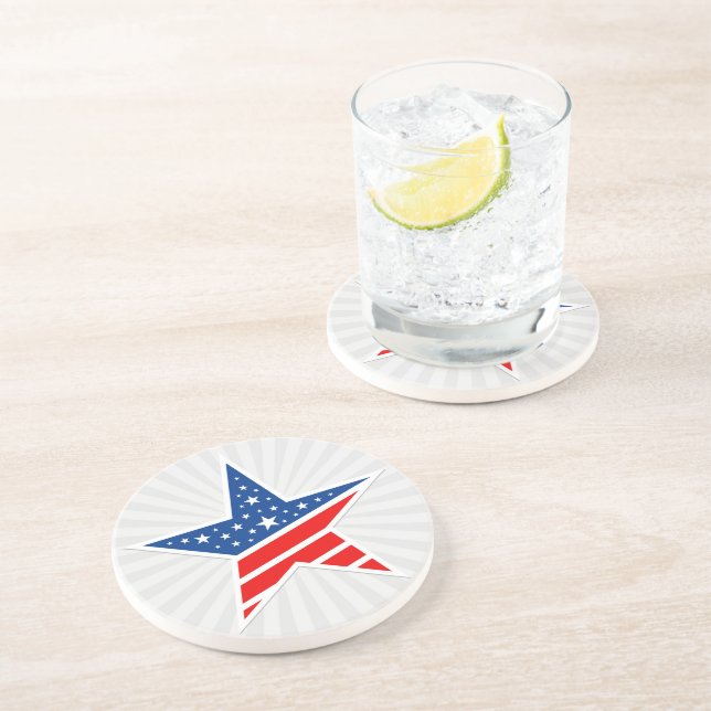 Dessous de verre de boisson Star Patriotique (Côté)