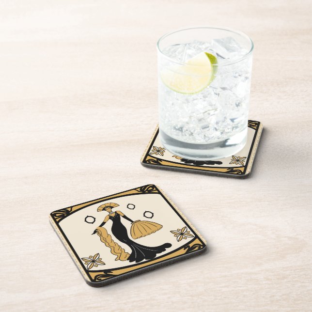 Dessous de verre de boissons d'art déco (Côté Droit)