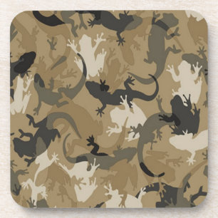 Dessous de verre de camouflage en reptile Brown