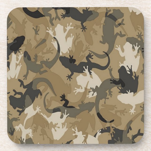 Dessous de verre de camouflage en reptile Brown (Devant)