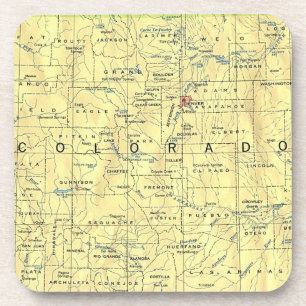 Dessous de verre de carte du Colorado