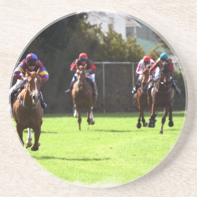 Dessous de verre de champ de course de chevaux (Devant)