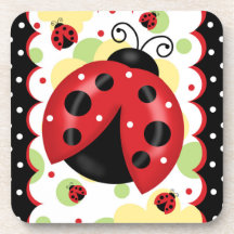 Dessous de verre de coccinelle avec le dos de