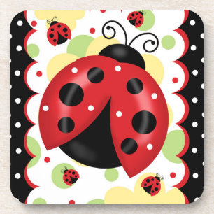 Dessous de verre de coccinelle avec le dos de