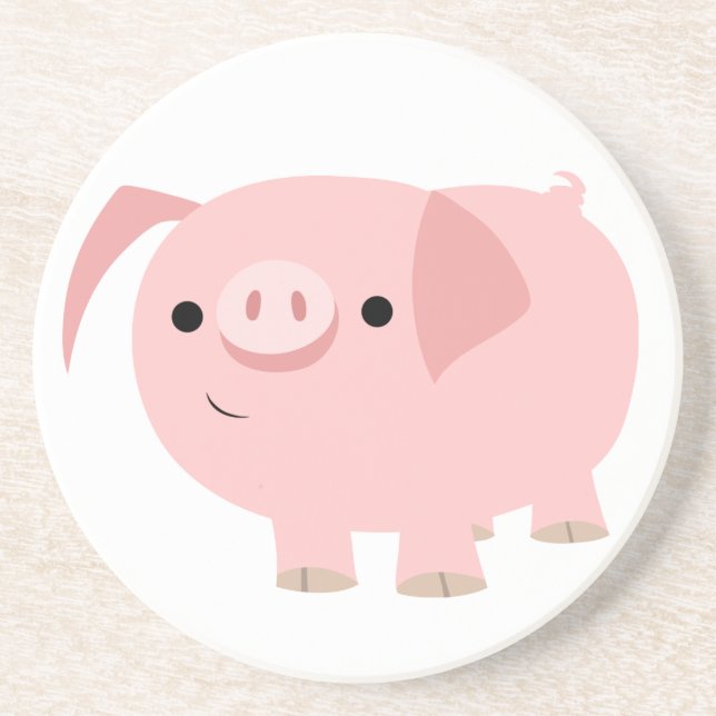 Dessous de verre de cochon de carton mignon (Devant)
